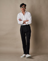 T005 Linen Drawstring Trouser - Black