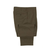 Manhattan pleated high-rise wide trousers in chocolate brown Irish linen