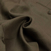 Manhattan Pleated High Rise Wide Trousers In Brown Irish Linen