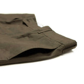 Manhattan Pleated High Rise Wide Trousers In Brown Irish Linen