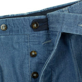 Brooklyn Double Pleated High Rise Wide Trousers In Washed Cotton