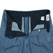 Brooklyn Double Pleated High Rise Wide Trousers In Washed Cotton