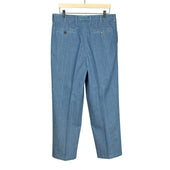 Brooklyn Double Pleated High Rise Wide Trousers In Washed Cotton