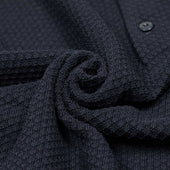 Knit Short Sleeve Polo In Mini Diamond Pattern Cotton