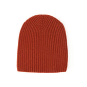 Ribbed Hat In Harissa 4 Ply Pure Cashmere