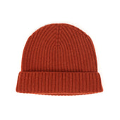 Ribbed Hat In Harissa 4 Ply Pure Cashmere