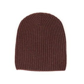 Ribbed Hat In Umber 4 Ply Geelong Wool