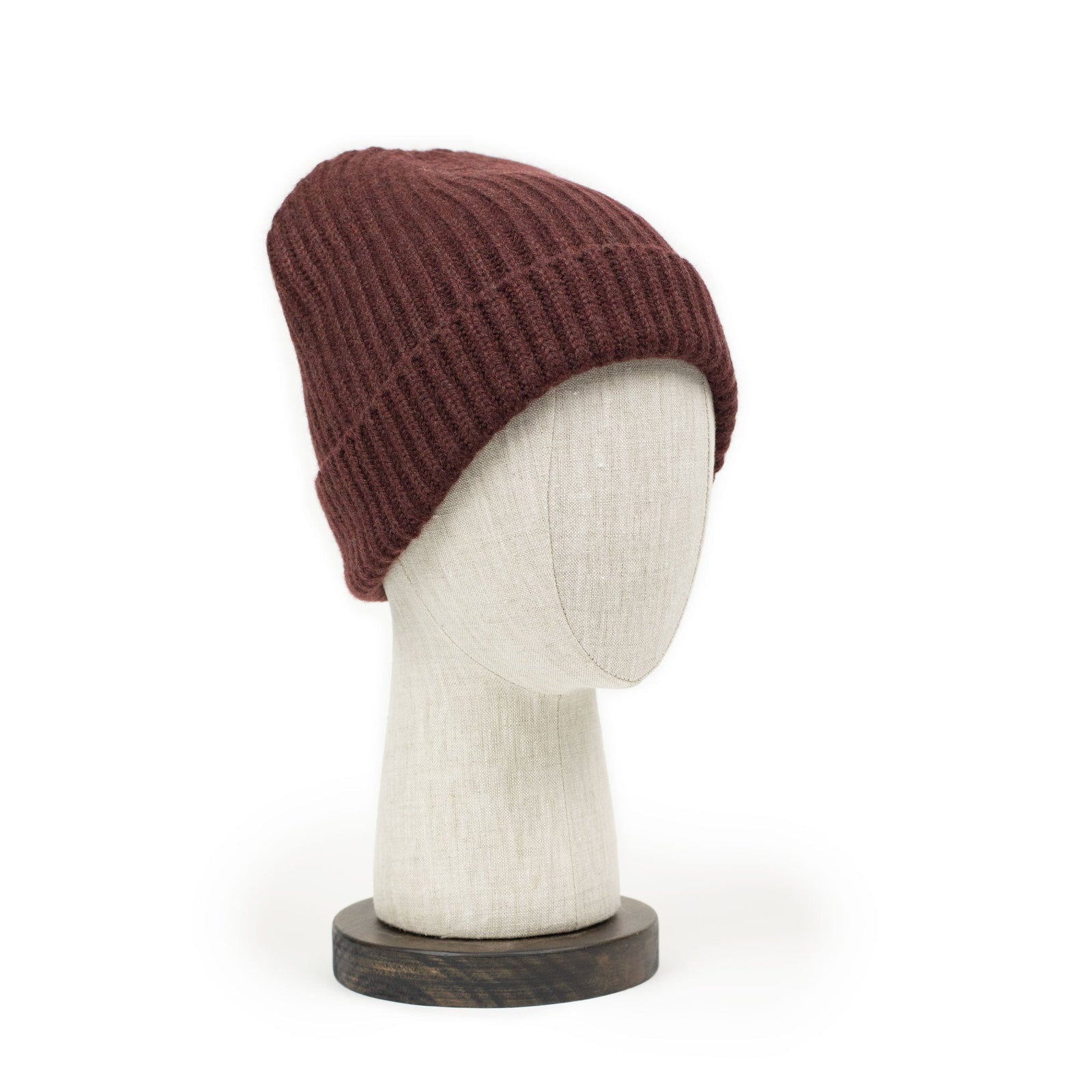Ribbed Hat In Umber 4 Ply Geelong Wool