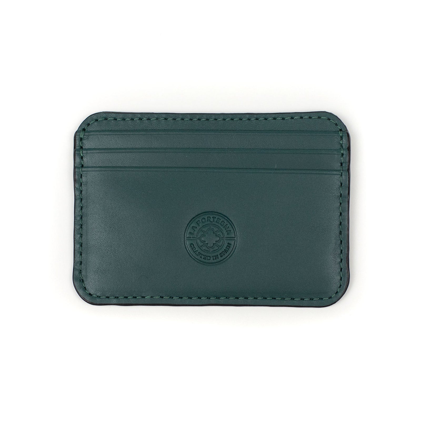 Humphrey Double Sided Card Case In Green Leather