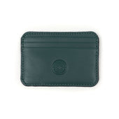 Humphrey double-sided card case in green leather