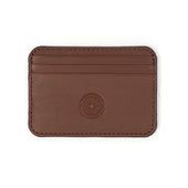 Humphrey double-sided card case in brown leather
