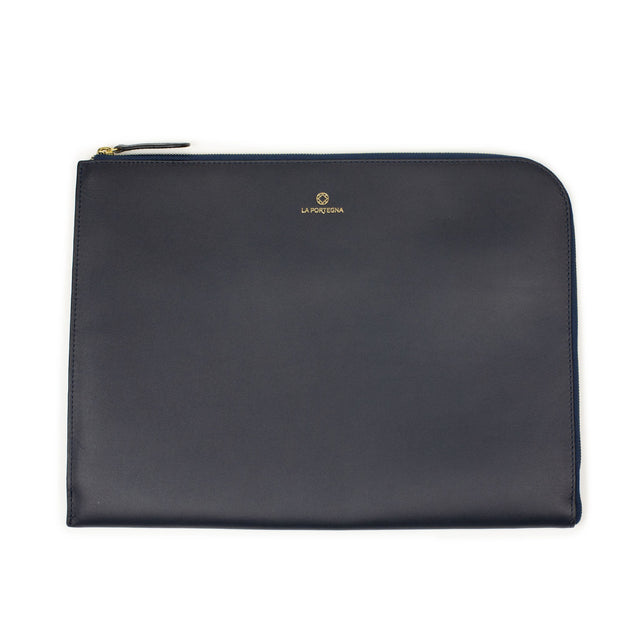 Mendocino portfolio in navy vegetable-tanned leather