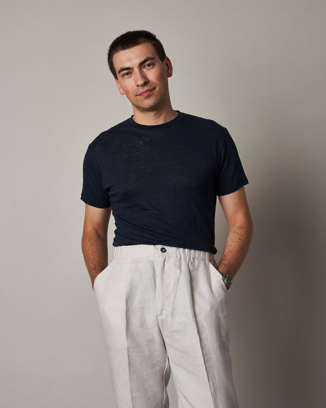 TS05 Linen Tee - Navy