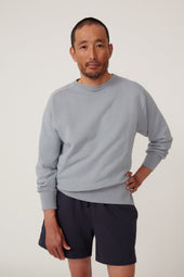 Side Button Crewneck Sweatshirt