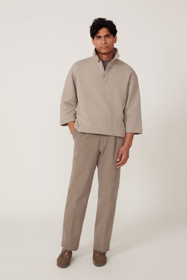 Popover Sweatshirt (Taupe Cotton Terry)
