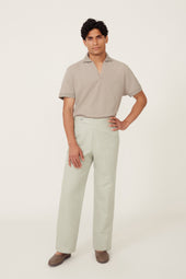 Short Sleeve Polo (Taupe Double Cotton Pique)