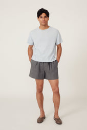 Short Sleeve Knit T-Shirt (Ice Cotton Mouliné)