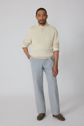 Crewneck Sweater (Ivory Cotton Mouliné)