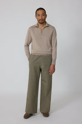 Long Sleeve Polo (Oat Wool Silk)