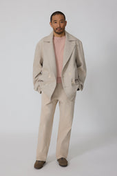 Pea Coat (Cream Undyed Wool)
