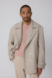 Pea Coat Undyed Wool