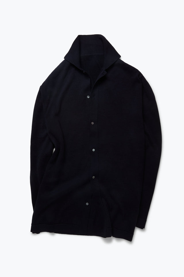 Knit Shirt (Navy Wool Silk)
