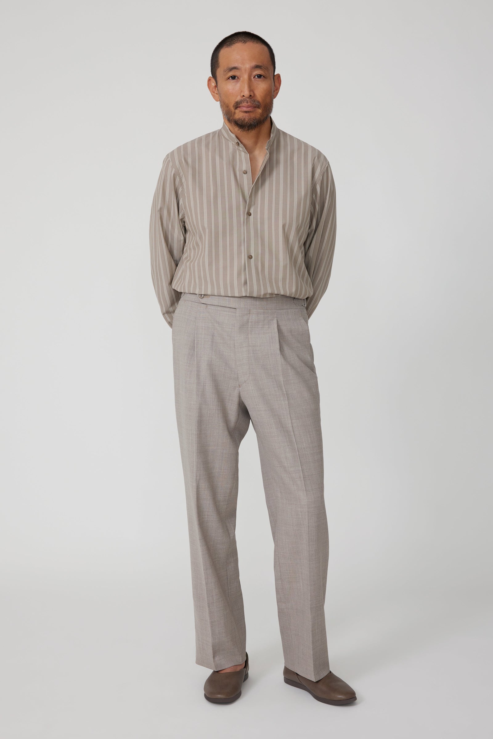 Single Pleat Trouser Undyed Wool