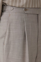 Single Pleat Trouser Undyed Wool