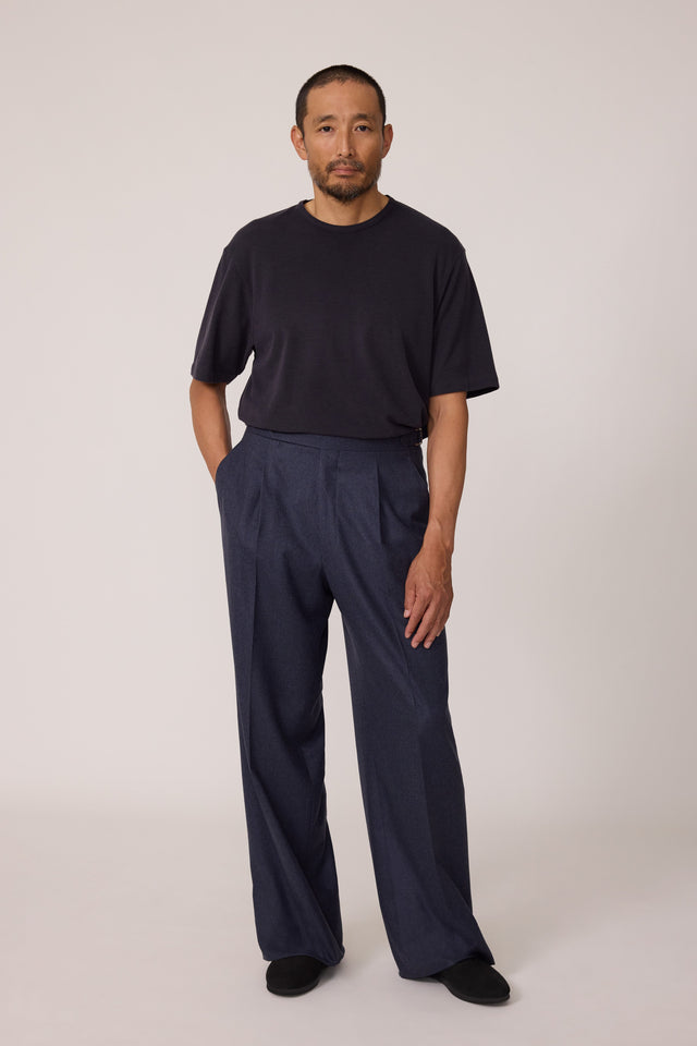 T-Shirt (Navy Cotton Silk Pique)