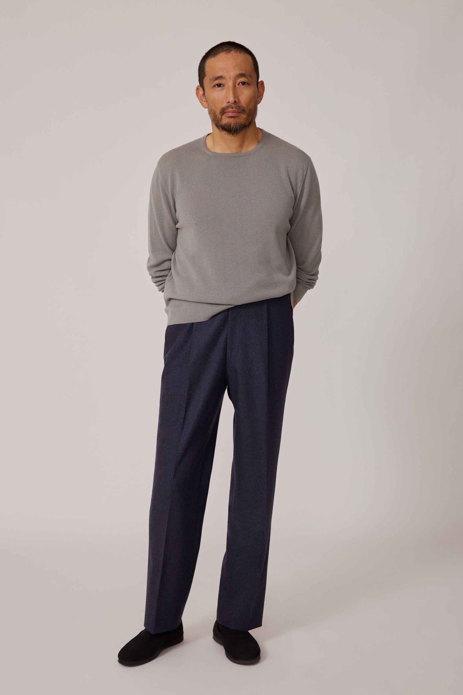 Single Pleat Trouser Moss Flannel
