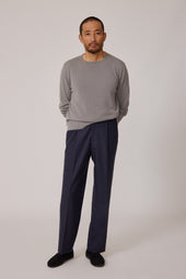 Single Pleat Trouser (Indigo Moss Flannel)