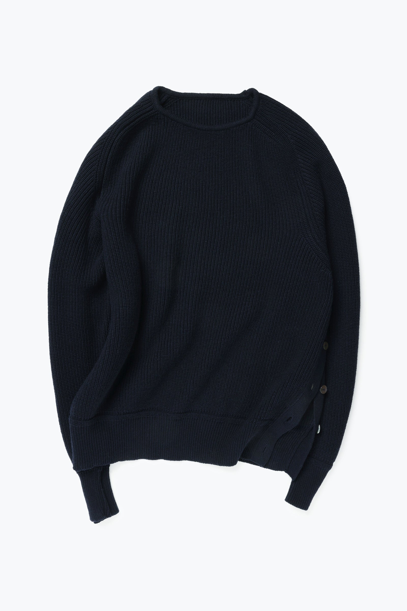 Side Button Crewneck Cashmere