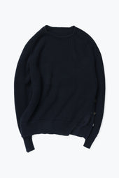 Side Button Crewneck (Navy Cashmere)