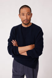 Side Button Crewneck Cashmere