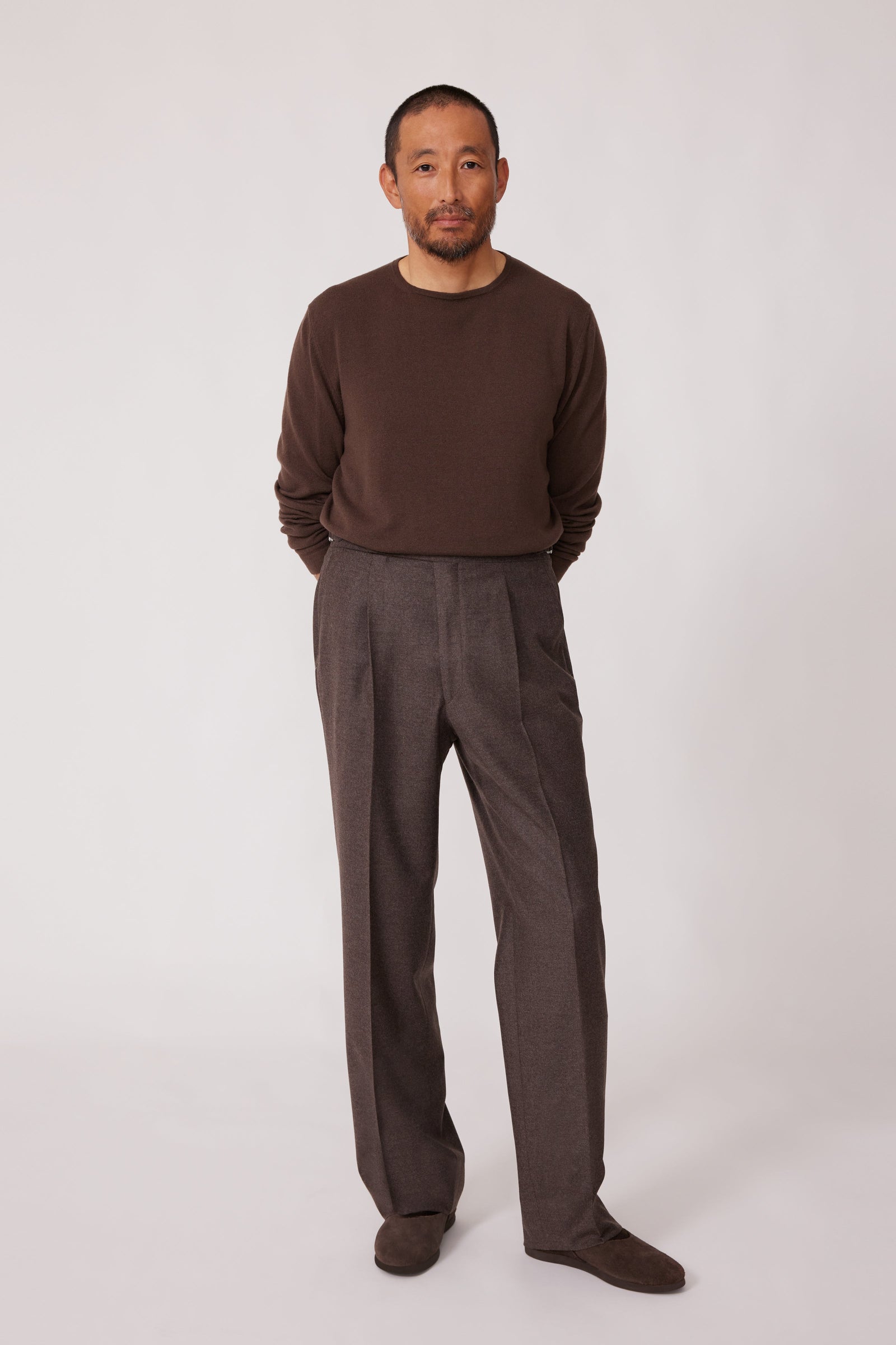 Single Pleat Trouser Wool Cashmere Flannel
