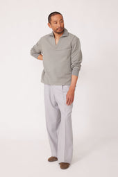 Long Sleeve Polo Double Cotton Pique