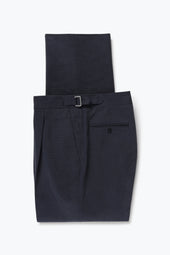 Single Pleat Trouser Basketweave Cotton