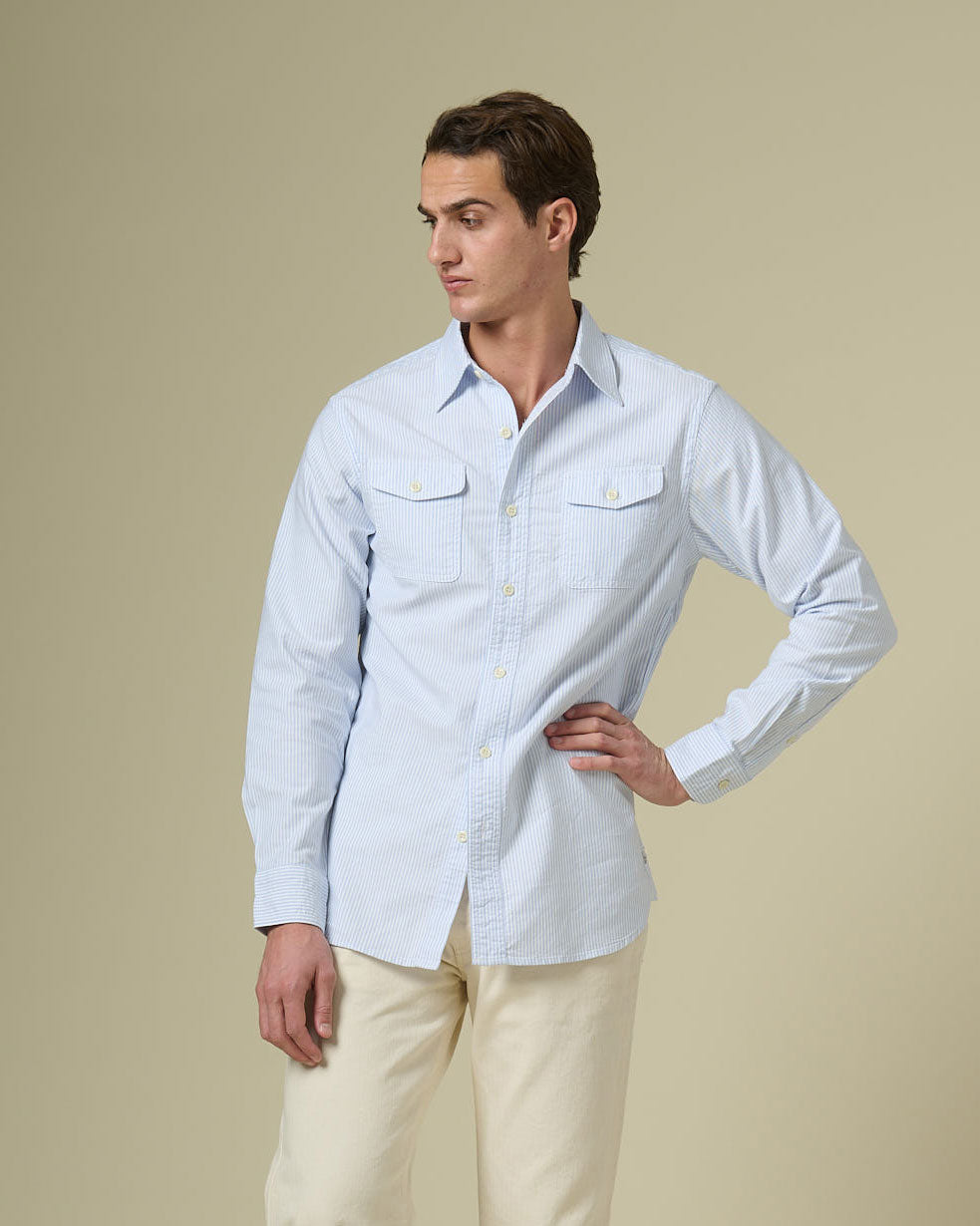 R Shirt In Classic Stripe Oxford
