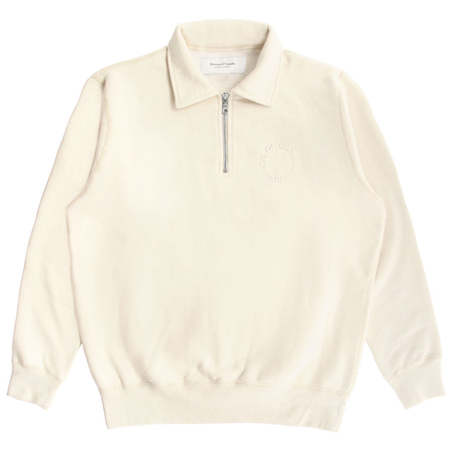 Half Zip Fleece Sweatshirt Cream - Unisex