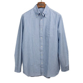 Classic Oxford Cloth Button Down Shirt In Reverse Stripe White