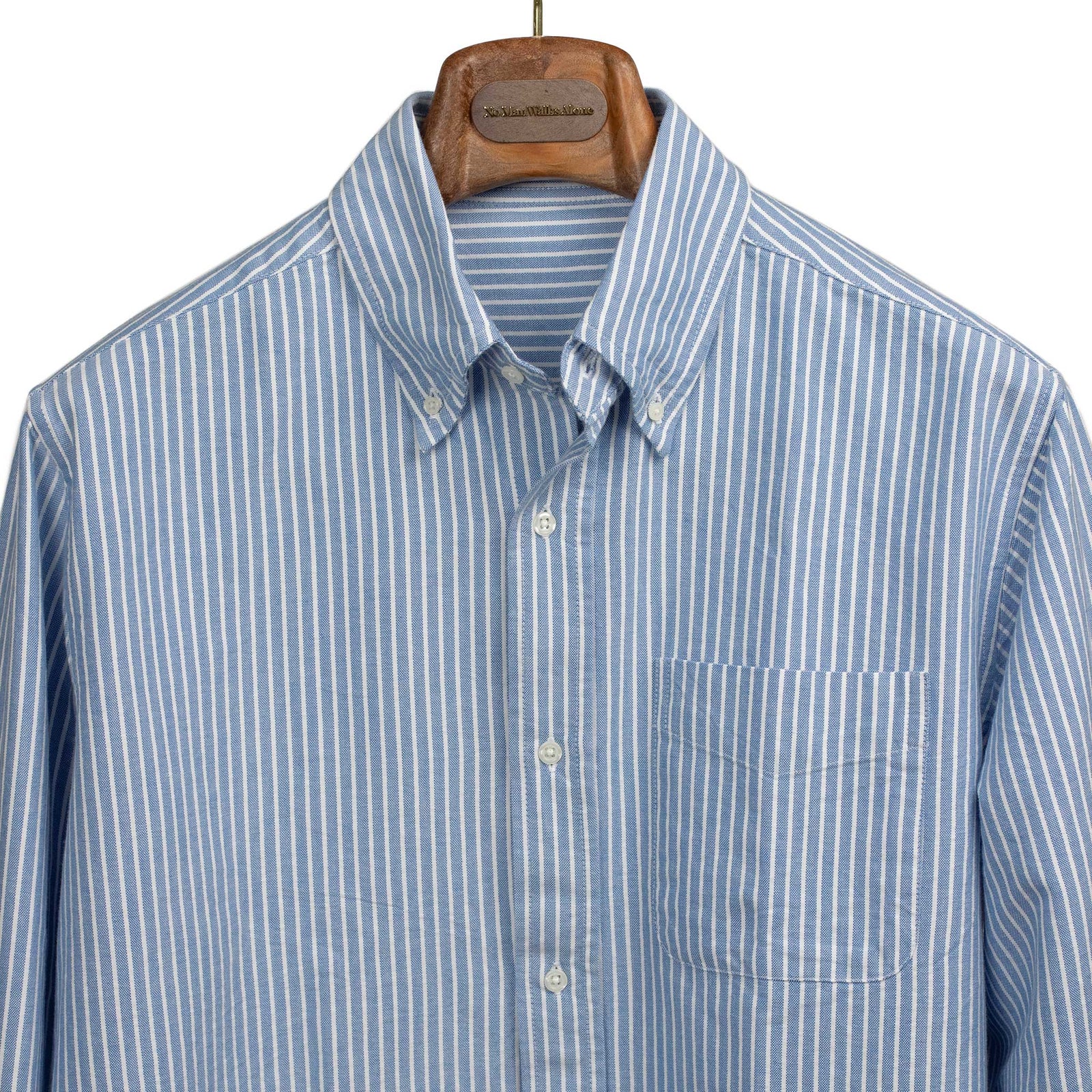 Classic Oxford Cloth Button Down Shirt In Reverse Stripe White