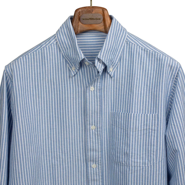 Classic oxford cloth button-down shirt in reverse stripe blue/white