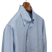 Classic Oxford Cloth Button Down Shirt In Reverse Stripe White