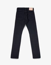 21oz Selvedge Denim Slim Cut Jeans - Indigo Overdyed Black (with Tonal Pocket Arcs)