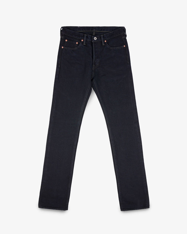 21oz Selvedge Denim Slim Cut Jeans - Indigo Overdyed Black (with Tonal Pocket Arcs)