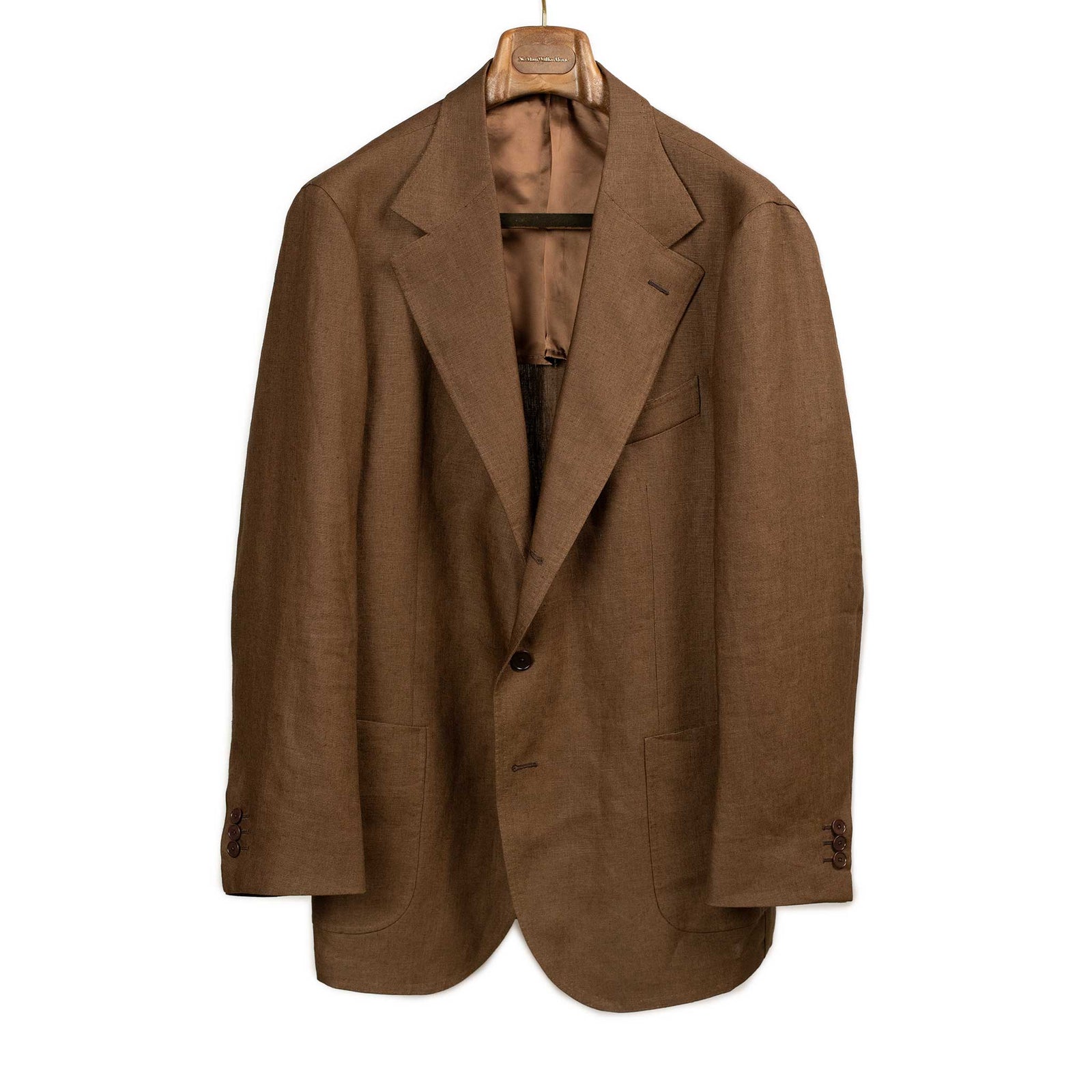 X Sartoria Carrara Ultra Light Unlined Jacket In Drapers Brown Linen
