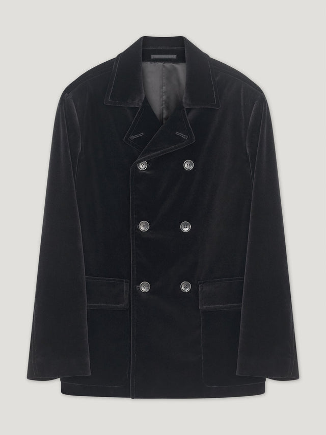 Black Velvet Reefer Jacket