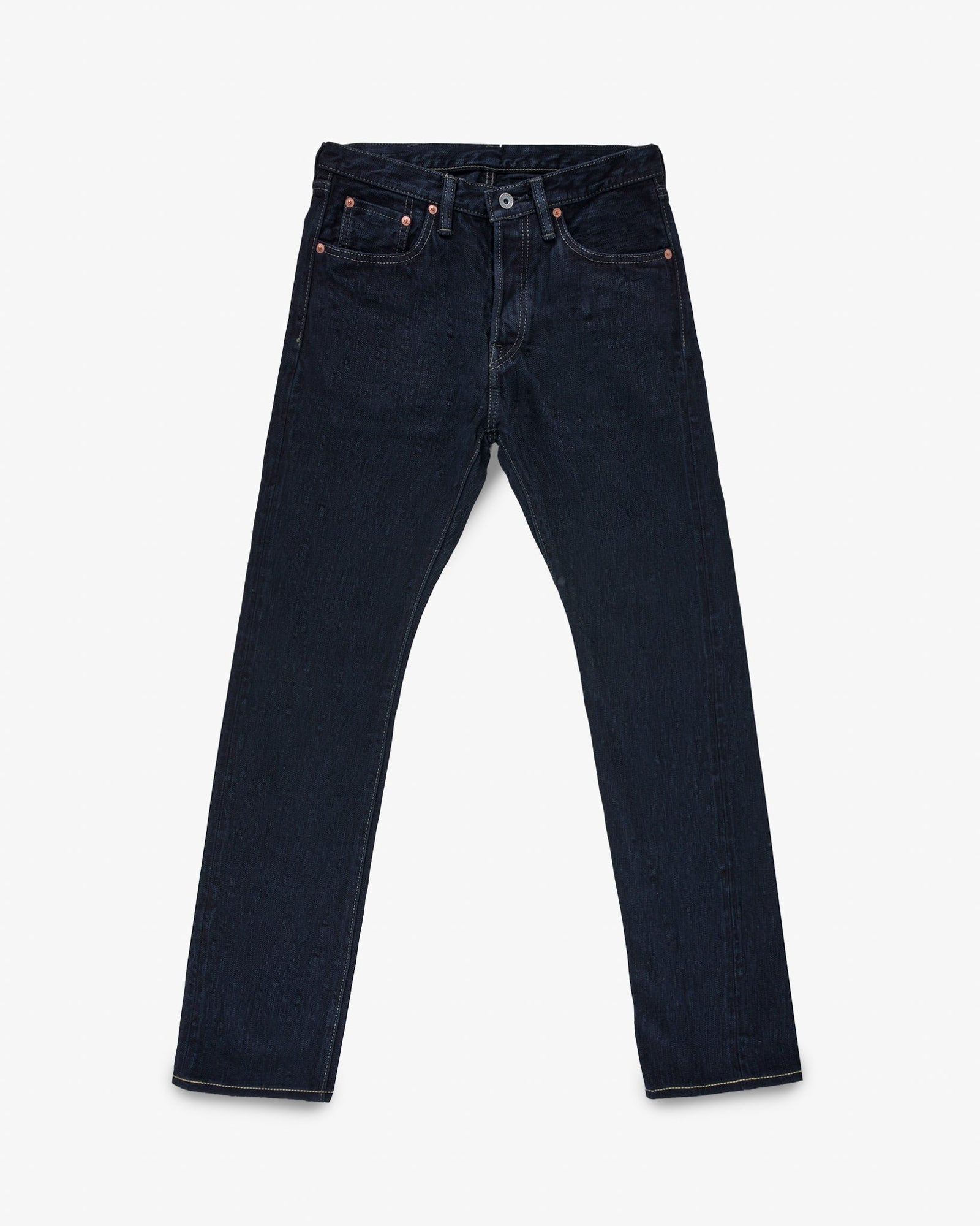 16oz Slubby Selvedge Denim Slim Cut Jeans - Indigo Overdyed Black
