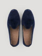 Midnight Blue Velvet Slippers