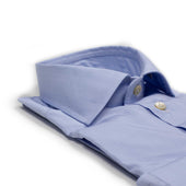 Hand Sewn Pale End On End Cotton Shirt Spread Collar
